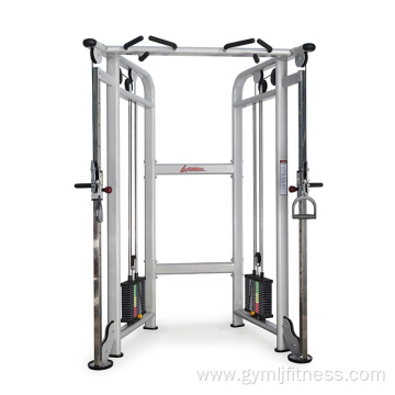 Gym equipment fitness machine dual adjustable pulley